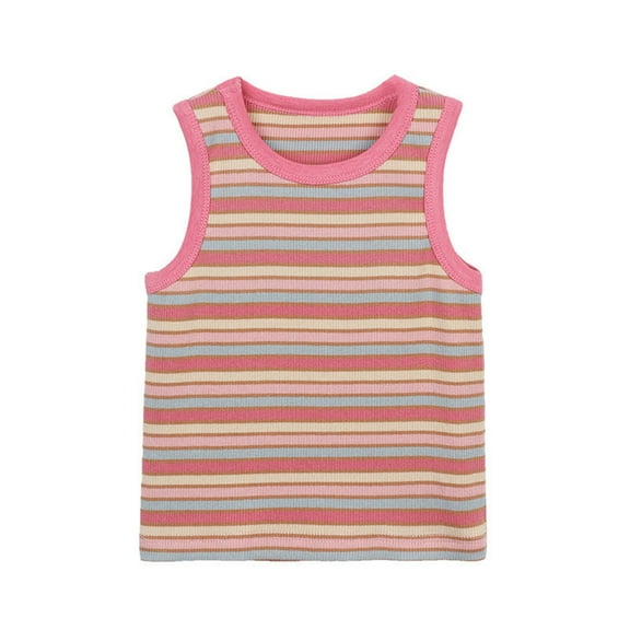 s !Utoimkio Baby Toddler Girls Sleeveless Tank Tops Everyday Cotton Undershirts Casual Striped Print Crop Tops for Girls