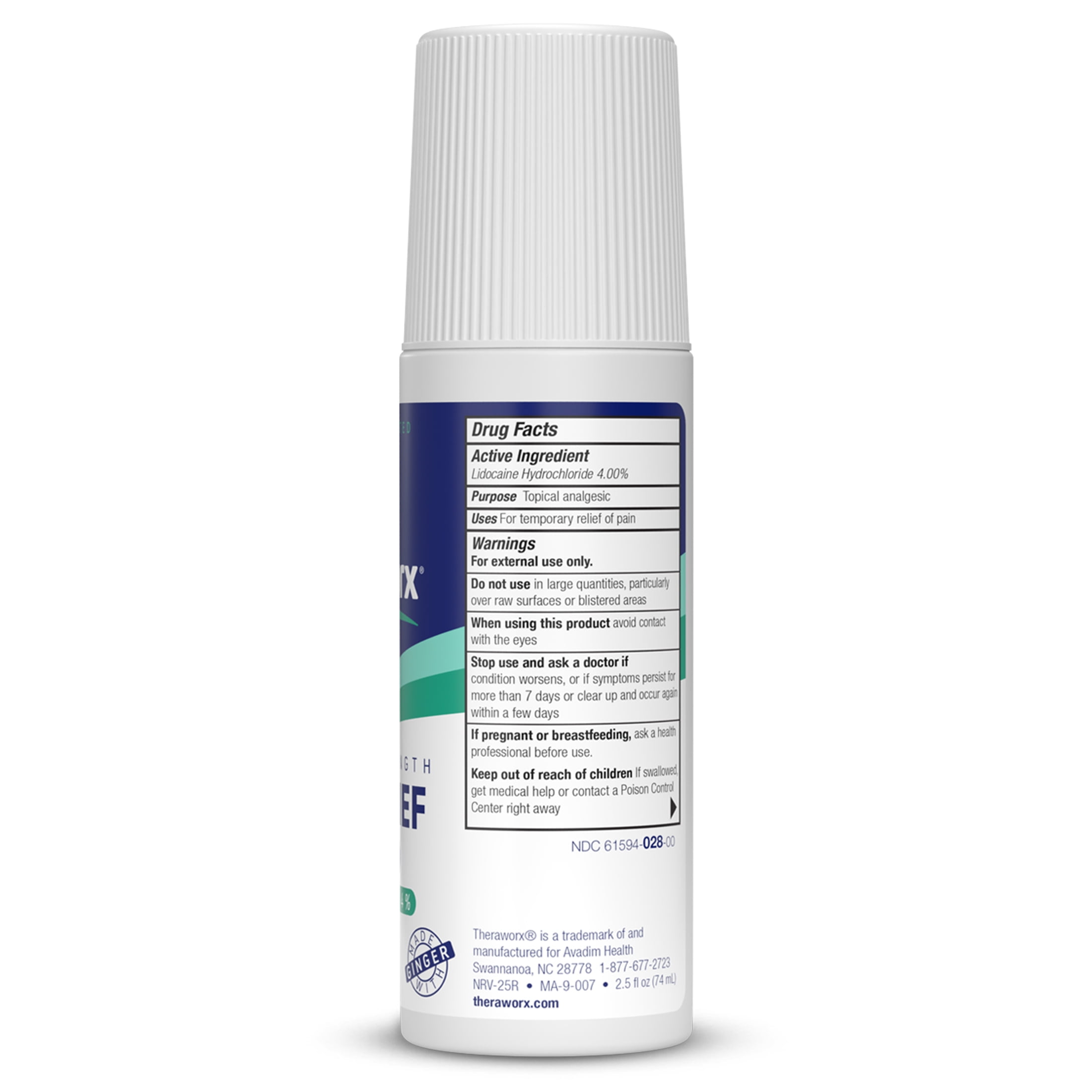 (2 pack) Theraworx Maximum Strength Pain Relief with Lidocaine, Topical Pain Relief