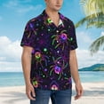 thumbnail image 5 of Balery Multi-colored Spiders Print Men's Hawaiian Shirts Short Sleeve Beach Shirt Relaxed Fit Vacation Button Down Shirts-Medium, 5 of 9