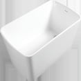 thumbnail image 4 of Topcobe 49" Acrylic Freestanding Soaking Bathtub, Square-Shape Soaking Hot Tub, Chrome Overflow and Quick Drain, Bathroom Tub, Modern Bath Tubs, Freestanding Bathtubs, Glossy White, 4 of 15