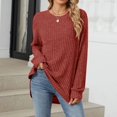thumbnail image 7 of Lixiuxyad Women's Fashion Long Sleeve Tops Casual Round Neck Ladies Lightweight Top Trendy Flowy,Red L, 7 of 7