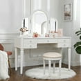 thumbnail image 6 of AGODY Mirrored Vanity with LED Light, Bedroom Makeup Vanity Table Set White Color for Bedroom/Makeup Room, Working Desk for Women, Girl Furniture Combo, Vanity Table Makeup, 6 of 17