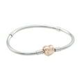 thumbnail image 2 of Pandora Moments Women's Sterling Silver Snake Chain Charm Bracelet with Pave Heart Clasp, 2 of 3