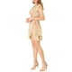 thumbnail image 4 of Vestido mini floral sin mangas con volantes en la parte delantera de INSPIRE CHIC S Amarillo, 4 of 7