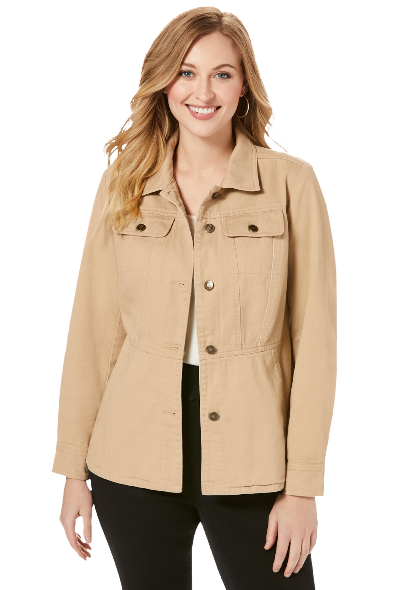 Jessica London Jessica London Women's Plus Size Peplum Denim Jacket