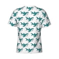 thumbnail image 6 of Vsdgher Cartoon Shark Print Men's Dry Fit Mesh Athletic Shirts Moisture Wicking Tennis T-Shirt Tops, 6 of 9