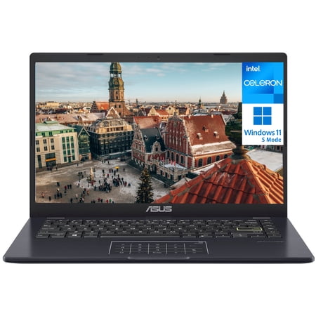ASUS Newest 14" HD Laptop Computer for Home and Student, Intel Celeron N4020 Processor, 4GB RAM 64GB eMMC + 32GB SD Card, Intel UHD Graphics, Wi-Fi, HDMI, Windows 11 Home in S Mode