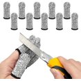 thumbnail image 1 of TianQi 10pcs Breathable Cut Resistant Finger Cots Protection Reusable Durable Non Slip Finger Thumb Protector Gloves for Work Kitchen Garden Sculpture Grinding Stained Glass(Grey), 1 of 5