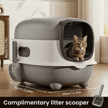 EGUOO Enclosed Cat Litter Box Anti-Splashing Drawer Type Cat Litter Easy Cleaning