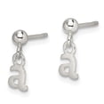 thumbnail image 3 of Auriga Fine Jewelry 925 Sterling Silver Polished Lower Case Letter A Dangle Post Earrings for Women, 3 of 6