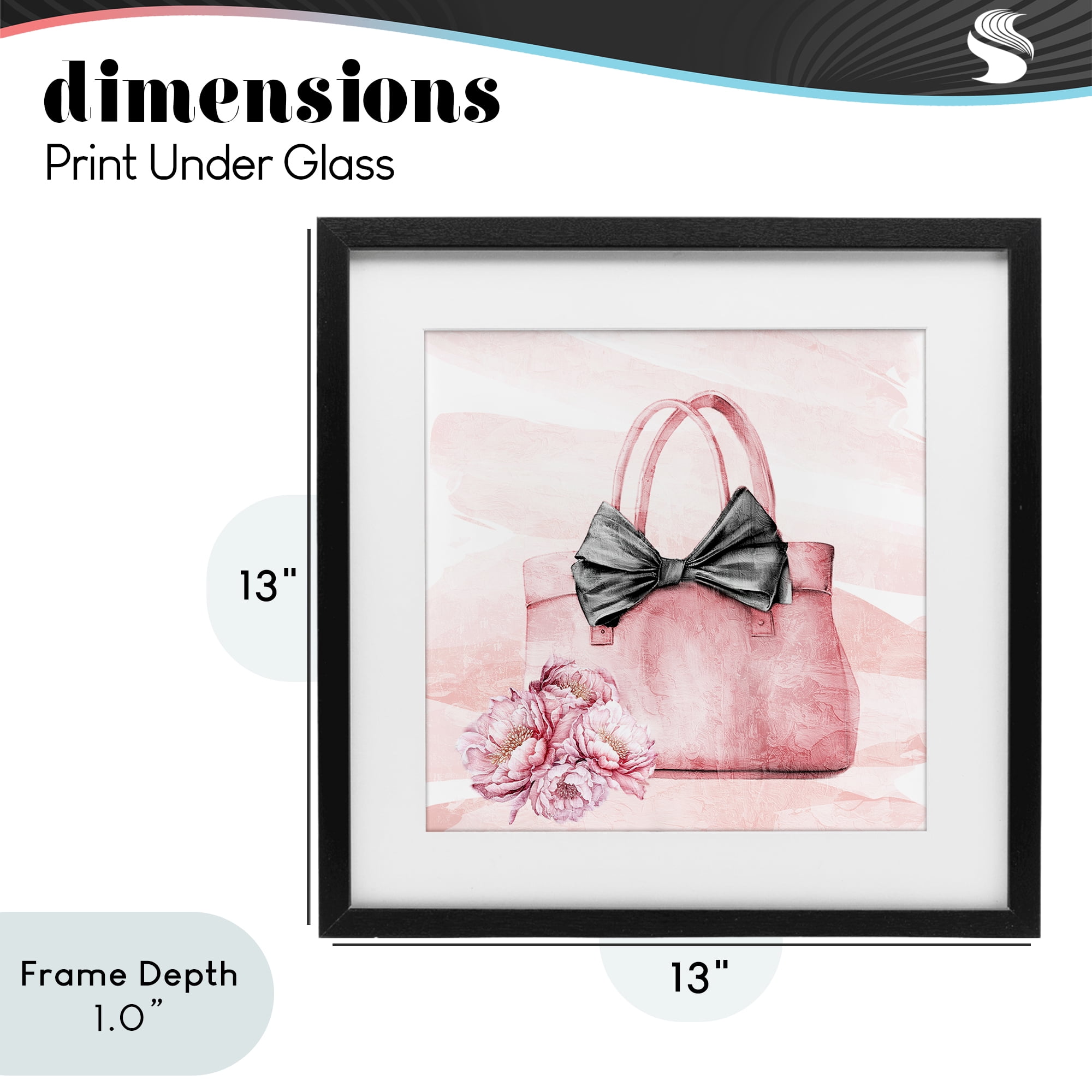 Stupell Industries Blush Glam Time Bag Black Framed Print Under Glass, design by Kim Allen