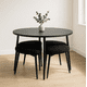 thumbnail image 3 of Mesa de Comedor Redonda de Madera con Bancos Tapizados y Acolchados de Estilo Moderno de Estructura Resistente Ideal para Optimizar Espacios - Mesa 90 cm y 4 Bancos + Kit de Armado, 3 of 5