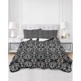 thumbnail image 3 of Black and White Full Size Down Alternative Comforter, Lightweight Comforter Quilt Bedding Set with Pillow Shams Modern Moroccan Geometric Abstract Art All Seasons Bed Comforter Duvet Insert 78"x90", 3 of 7