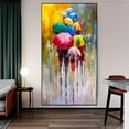 thumbnail image 2 of 1pc, Abstract Modern Abstract People In The Rain With Colorful Umbrellas, Oil Painting Posters Print Wall Art, Canvas Painting Art, For Living Room Cuadros Decor, Room Decor, Home Decor, Bedroom Deco, 2 of 4