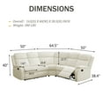 thumbnail image 2 of Flannel Recliner Sectional Sofa,Manual Reclining Sectional Couch,Off-White Living Room Furniture Set,5 Seats Recliner Couch for Home Office Apartment Bedroom, 2 of 6