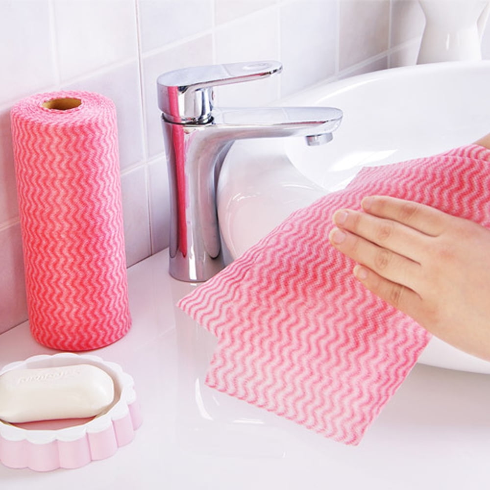 Disposable Breakpoint Non-woven Kitchen Towels Cleaning Cloth 50pcs in 1  Roll Dish Wipes Cocina