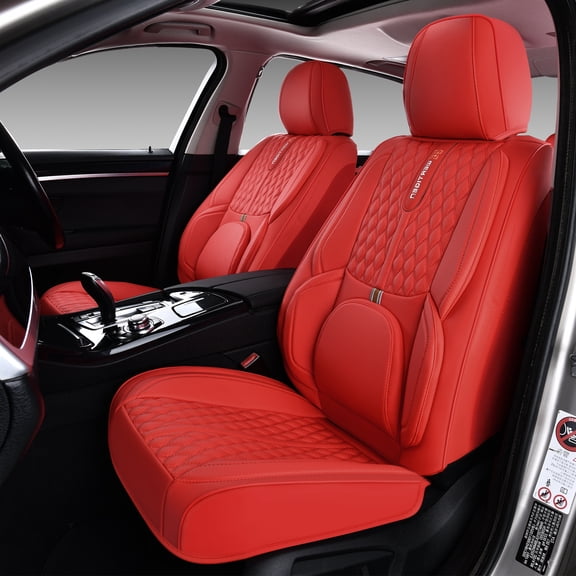 2020 Car Seat Cover for Nissan Rogue , Leather 5 Seats Full Set Waterproof Suitable for All Seasons, Red Car Seat Covers, Pet Car Seat Covers