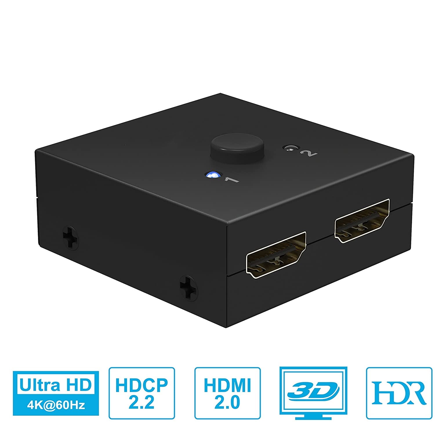 Hdmi Splitter 4k Hdmi Switch 2 X 1 Or 1 X 2 Hdmi Switcher Bidirectional 2 Inputs 1 Output No External Power Needed Supports 4k 3d 1080 Hdcp For Hdtv Blu Ray Player Dvd Dvr Xbox Walmart Com Walmart Com