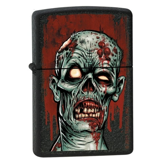 Zippo Lighter - Zombie Head Black Crackle