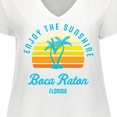 thumbnail image 4 of Inktastic Summer Enjoy the Sunshine Boca Raton Florida in Blue Women's Plus Size V-Neck T-Shirt, 4 of 5