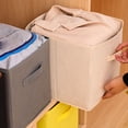 thumbnail image 6 of Foldable Storage Cubes with Handle, 13X13X13 Inches Fabric Organizer Box for Clothes Toys Towels, Home Wardrobe Closet Storage Basket, A Gray, Open-Top Fabric Storage Box, 6 of 9