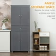 thumbnail image 3 of HOMCOM 72" Freestanding Kitchen Pantry Cabinet with 2 Large Double Door Cabinets and 1 Center Drawer, gray, 3 of 8