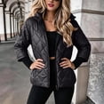 thumbnail image 6 of VEKDONE Womens Diamond Quilted Hooded Puffer Jacket Zip up Padded Coat Relaxed Fit Warm Jackets Fall Winter Fashion Outerwear for Commuting, 6 of 9