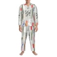 thumbnail image 3 of Fotbe Happy Easter Pattern Long Sleeve Pajama Set for Men,Sleepwear Set,2-piece Loungewear Set,Soft PJs Comfy Nightwear with Pockets-X-Large, 3 of 7