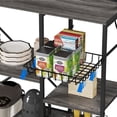 thumbnail image 6 of DEXTRUS 4 Tier Kitchen Bakers Rack with Power Outlet, 67" Freestanding Microwave Stand with Storage Cabinet and Sliding Barn Door for Kitchen Living Room, Gray, 6 of 8