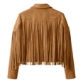 thumbnail image 3 of Girls Fringe Jackets Kids Cow Girl Western Tassels Motorcycle Cardigan Cropped Coats 5 14 Years, 3 of 8