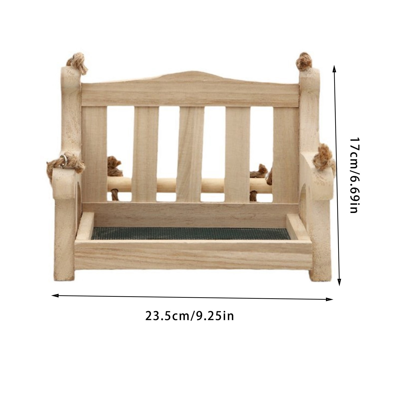 Outdoor Swing Bird Feeder Wood Bench Shaped Bird Feeder for Garden Patio Yard Outdoor Decor