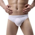 thumbnail image 2 of Lisingtool Mens Underwear Men'S Thong Underwear Seamless Low-Rise Quick-Drying Ice Silk Underwear Underwear White, 2 of 7