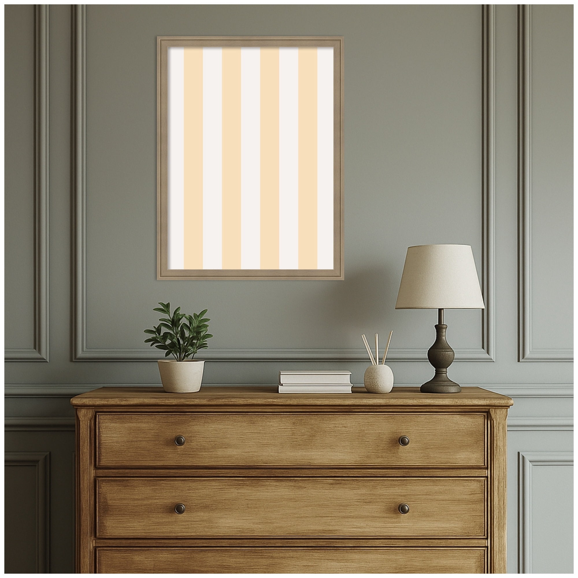 Kate and Laurel Framed Fabric Pinboard 20 x 26,  Printed Linen Classic Bulletin Board for Use as a Vision Board or Wall Organization, Florence Light Brown Frame