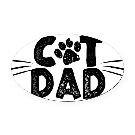 CafePress - Cat Dad - Oval Car Magnet