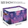 thumbnail image 4 of Yayeee Canvas Storage Basket with Handles for Shelves Fabric Bins Closet Organizer, Neon Jellyfish, 4 of 8