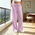 thumbnail image 2 of DeHolifer Women's Striped Pants Pajama Lounge Pants Drawstring Pj Bottoms Wide Leg Trousers with Pocket Pink 2XL, 2 of 6