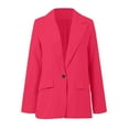 thumbnail image 6 of Gyexs Dress Jackets for Women Open Front Business Work Long Sleeve Lightweight Blazers Casual Button Suit Jacket, Hot Pink, Size XXXL, 6 of 6
