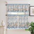 thumbnail image 6 of Orange Blue Sea Stars Curtain Valances Set Retro Sea Stars Jellyfish Shell Floral Kitchen Curtains 36&nbsp;inch Length Rod Pocket Valance and Tiers 3 Piece Set Small Bedroom Bathroom Laundry Decor, 6 of 9