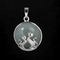 thumbnail image 1 of Pendentif Chat pour Collier Pierre Naturelle Perles Rondes Plates Pendentif Cœur d'Amour Femmes, 1 of 6