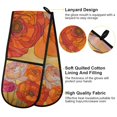thumbnail image 2 of Yayeee Double Oven Mitt Kitchen Heat Resistant Baking 35" x7" Quilted Glove, Orange Abstract Floral, 2 of 6