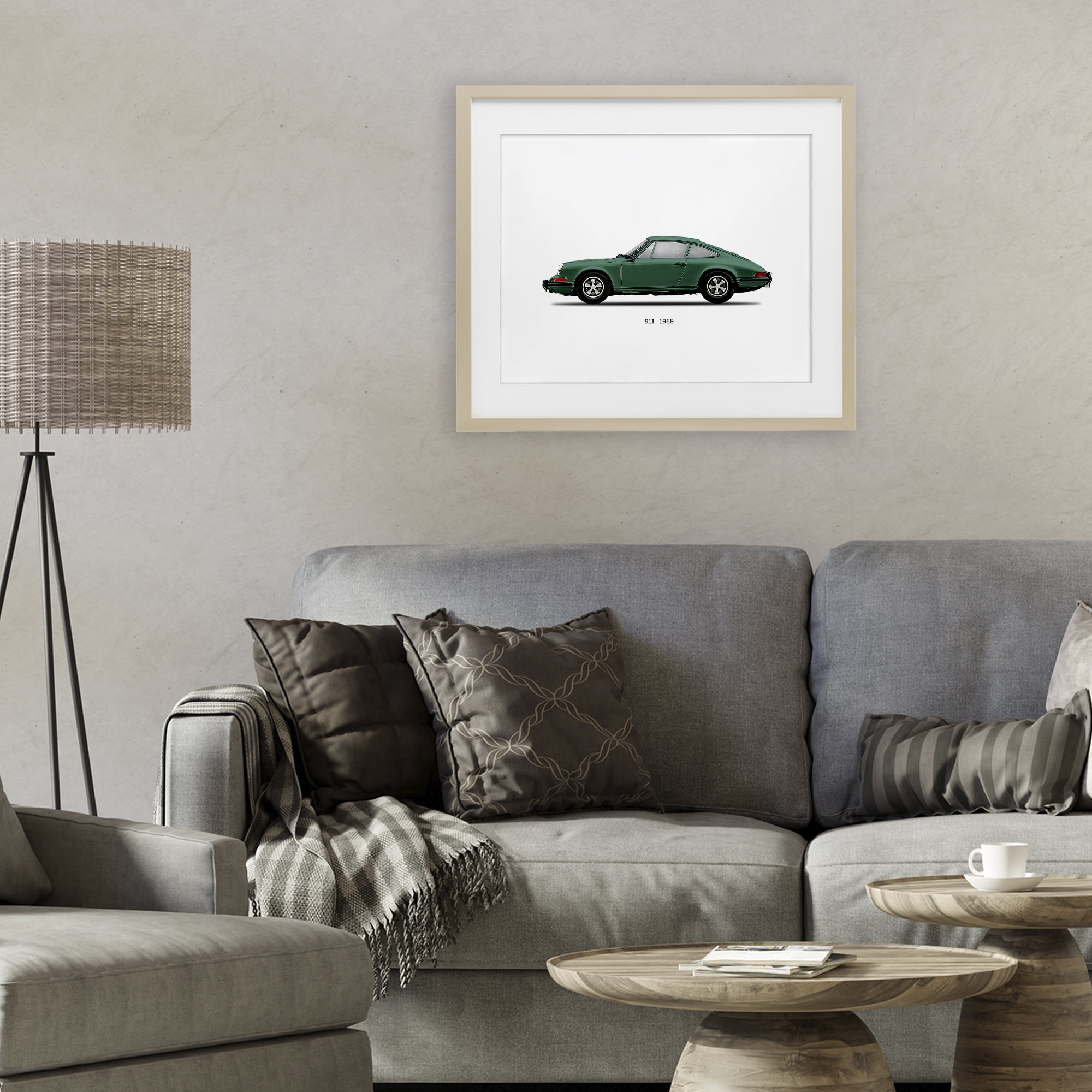 Stupell Industries Green Vintage Car Model Birch Framed Print Under Glass, design by Mark Rogan