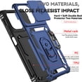 thumbnail image 6 of Hoibon for Motorola Moto G 5G 2025/Moto G 5G 2026/Moto G Play 2026 Phone Case Built in Slide Camera Lens Cover+Finger Ring Holder Kickstand Shockproof Full Body Protective Case - Blue, 6 of 8