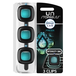 Febreze Car Vent Clips, Unstopables Fresh, 3 Count