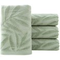 thumbnail image 1 of wonima01 Hand Towels Set of 4 Leaf Pattern 100% Cotton Absorbent Soft Decorative Towel for Bathroom (Green), 1 of 1