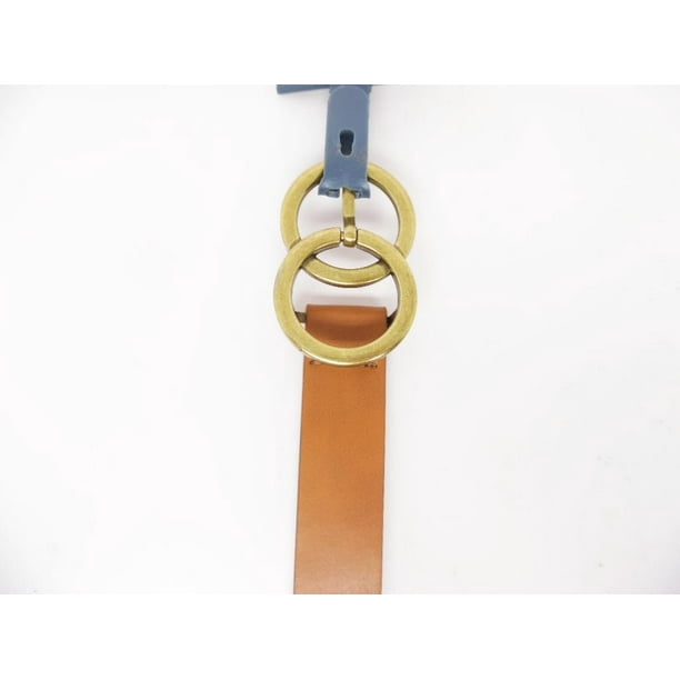 Universal Thread Women S Double O Ring Buckle Cognac Belt Tan L Large Walmart Com
