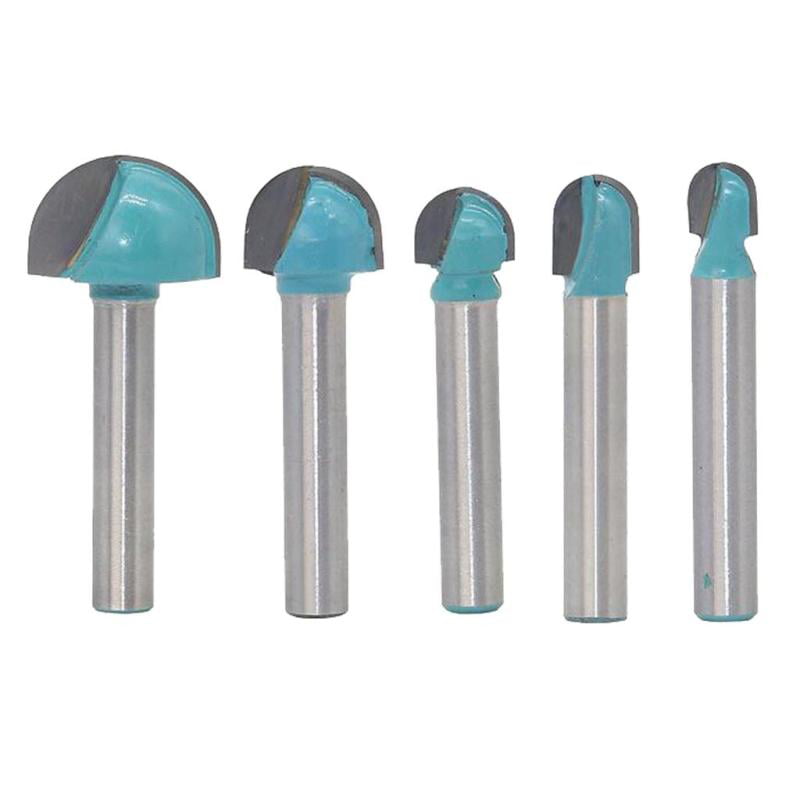5Pcs Woodworking Round Nose Core Box Router Bit Cutter 