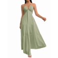 thumbnail image 3 of Women'S Maxi Summer Dresses Halter V Neck Beach Dresses for Women A-Line Casual Dress for Vacation Green S, 3 of 5