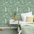 thumbnail image 5 of VEELIKE Sage Green Floral Peel and Stick Wallpaper Boho Butterfly Fern Botanical Wallpaper Stick and Peel for Bedroom Bathroom 17.7"x118" Removable Adhesive Green Contact Paper for Cabinets Drawers, 5 of 7