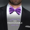 thumbnail image 3 of Purple Sequin Bowtie for Men - Pre-tied Adjustable Length Bow Tie, 3 of 8