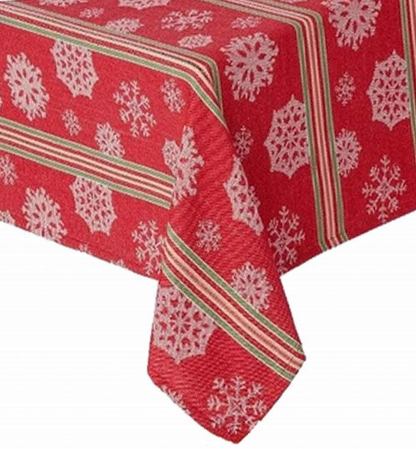 NEW St Nicholas Country Plaid Christmas Tablecloth SIZES 70" Round 60x102 60x120 